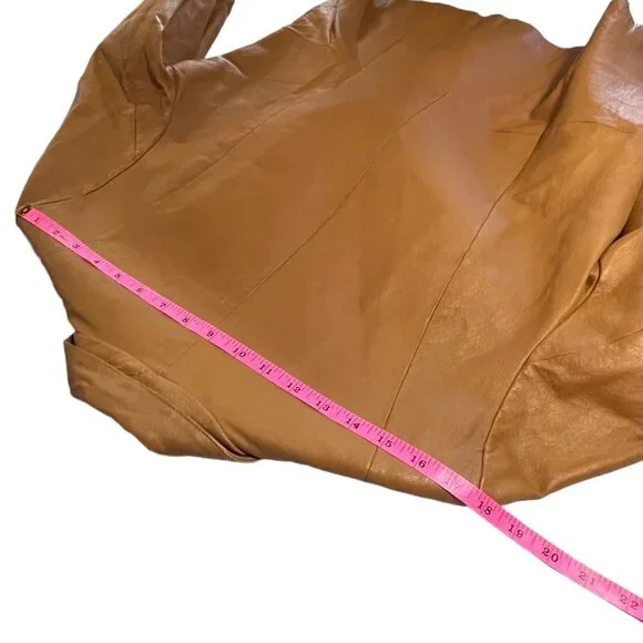 Vintage Bagatelle Leather Mid Century Carmel Tan Jacket Ladies MED